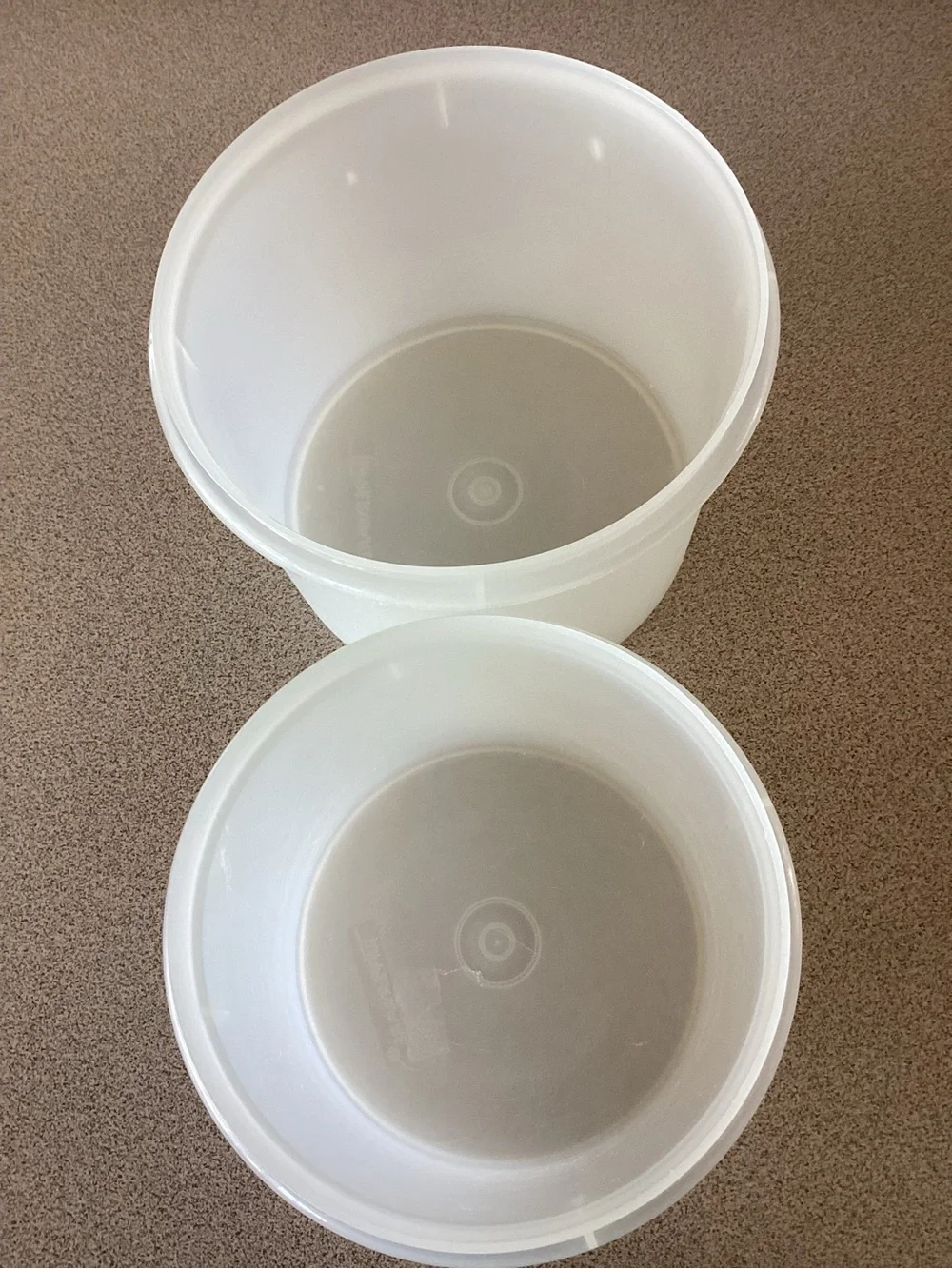 Set of 2 Vintage 1970’s Round Sheer Storage Containers